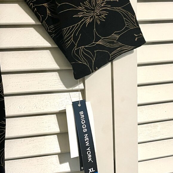 Briggs New York Tunic * Size XL * 3/4 Sleeve * Black/Gold * Stretch * New W/Tag - Picture 3 of 5